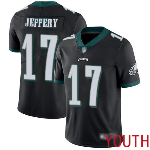 Youth Philadelphia Eagles 17 Alshon Jeffery Black Alternate Vapor Untouchable NFL Jersey Limited Player Football